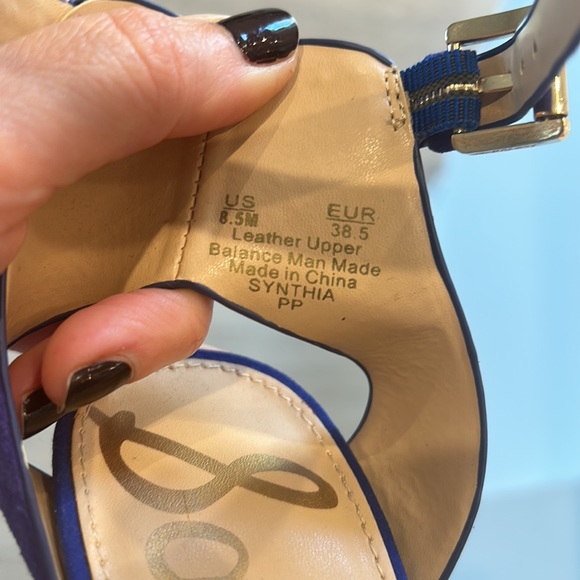 Sam Edelman Nautical Blue Heels size 8.5 - like new without tags - Picture 5 of 5
